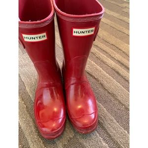 Cherry Red Hunter Rain Boots